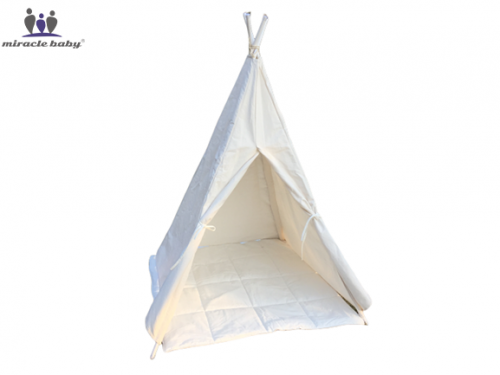 Miracle Baby Portable Cotton Canvas Teepee Indina Play Tent Playhouse with White One Window