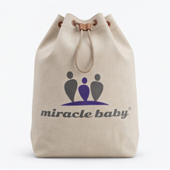 Miracle Baby Thick Canvas Drawstring Laundry Bag, Portable Storage Sack for Baby Clothes Toys Travel Home Organizer